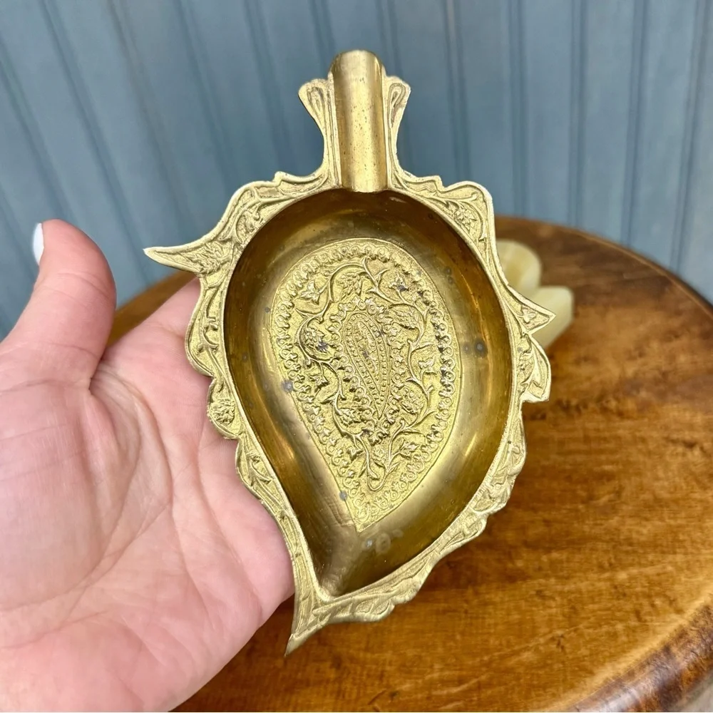 Vintage Trinket Dish Lot, Brass, Wilton Pewter, Mexican Onyx EUC